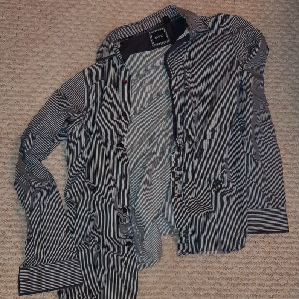 Guess striped button down